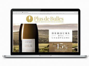 web designer freelance, création Newsletter Champagne Plus de Bulles