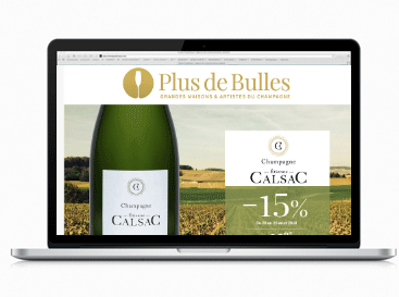 digital design, création Newsletter pour le champagne Calsac, Plus de Bulles